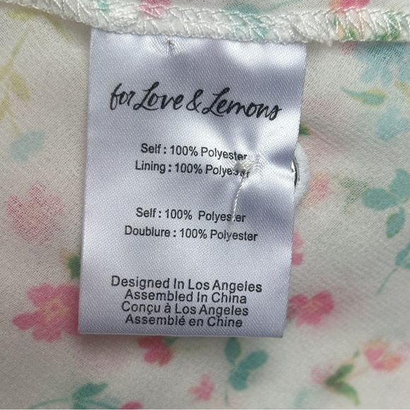 For Love & Lemons Magnolia Mini Dress White Multi Size Small - Picture 9 of 15